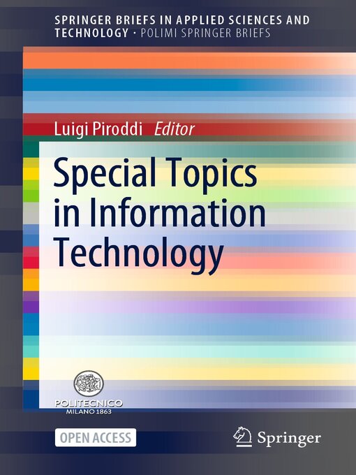 Title details for Special Topics in Information Technology by Luigi Piroddi - Available